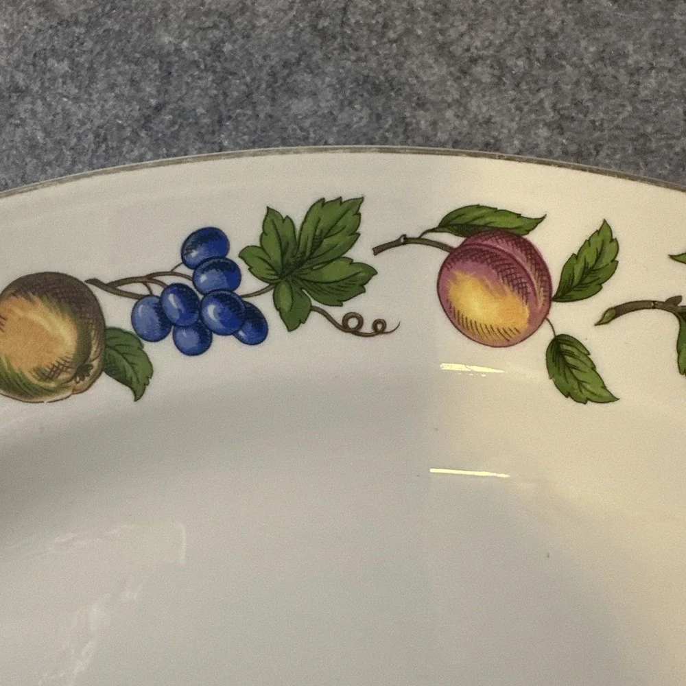 Homer Laughlin #J49N5 Eggshell Nautilus ORCHARD Fruit oval platter‎ 11.5X9'' VTG